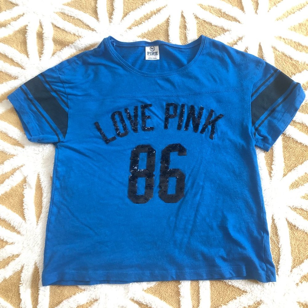 Victoria's Secret PINK "86" Blue Top Sz. XS
